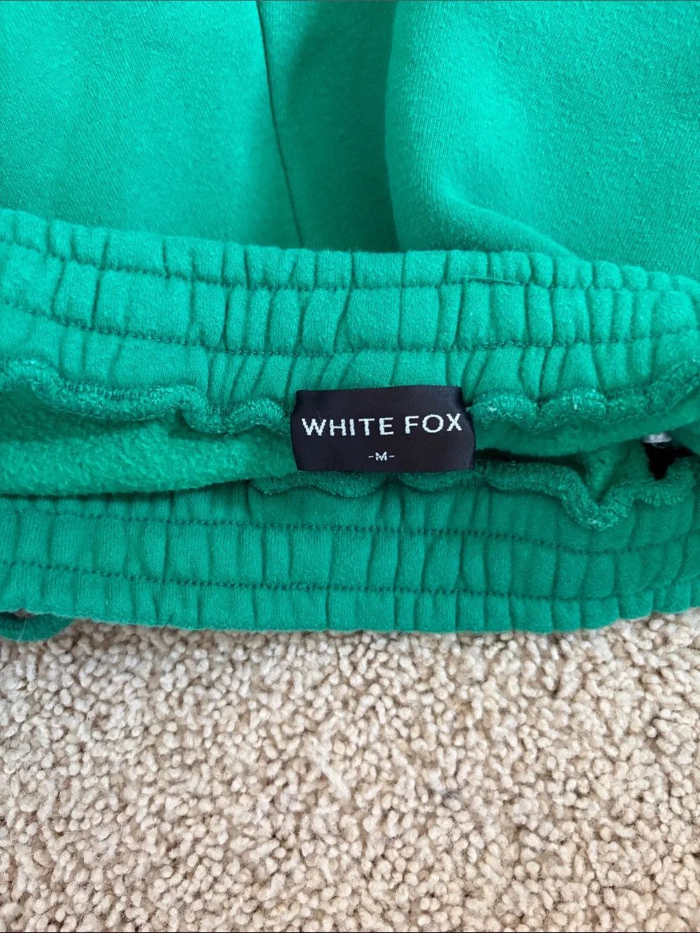 White Fox Boutique Green Athletic Fleece Shorts - Picture 3 of 3